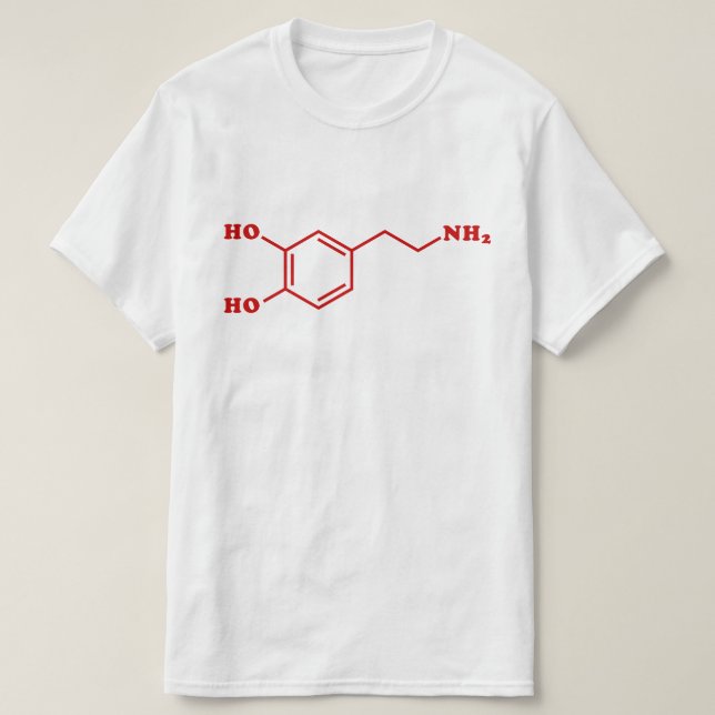 Dopamine Molecular Chemical Formula T-Shirt (Design Front)