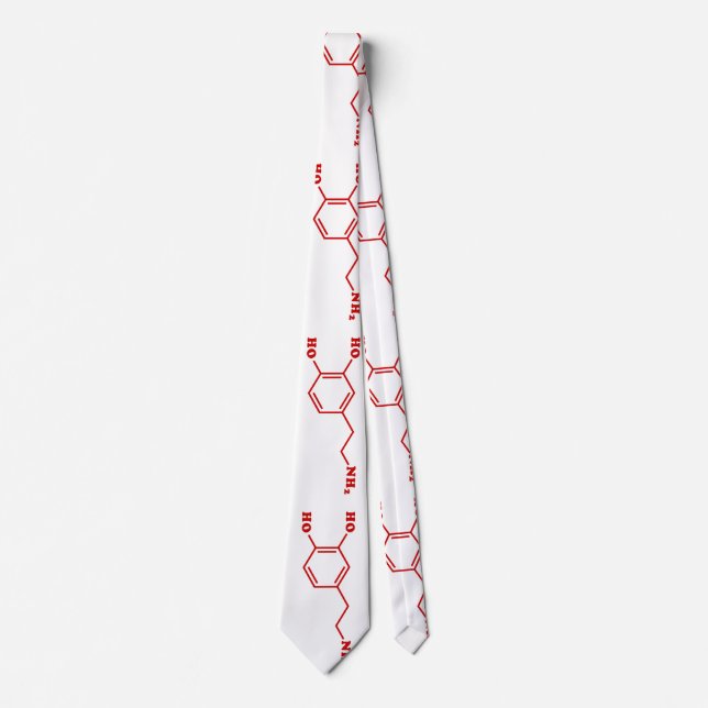Dopamine Molecular Chemical Formula Tie (Front)