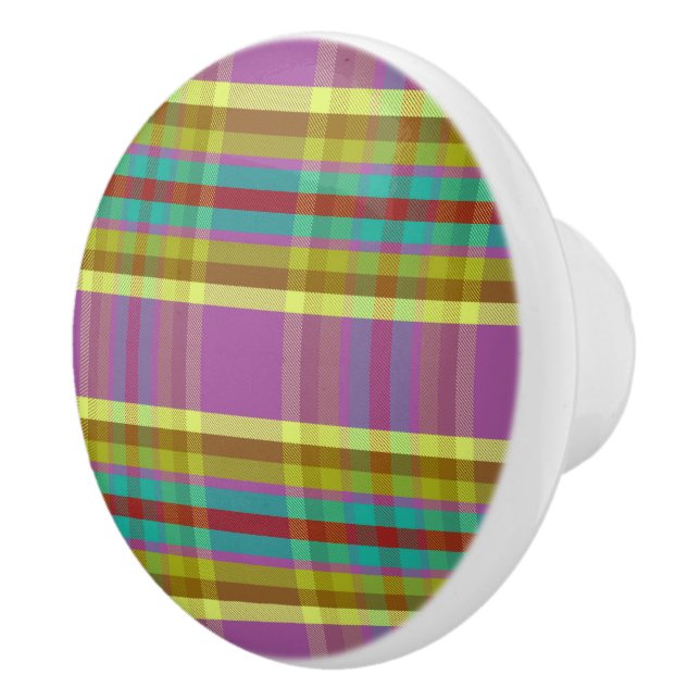 Dopamine Plaid DH Ceramic Knob (Right)