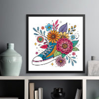 Dopamine Sneaker & Flower Poster