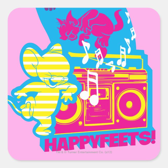 Dope Beats Happy Feets Square Sticker (Front)