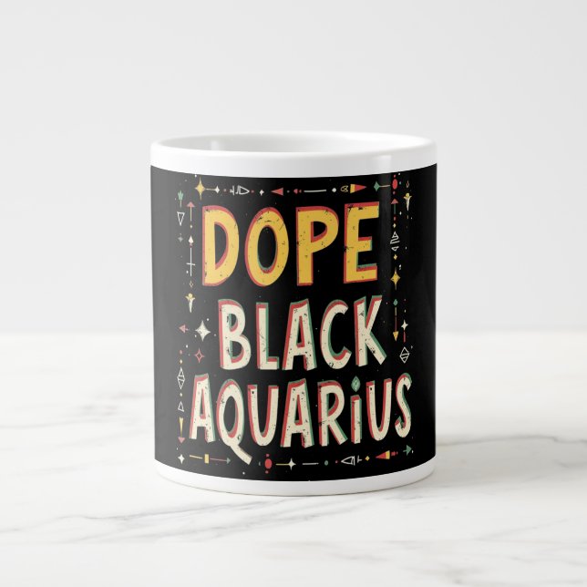 Dope Black Aquarius Large Coffee Mug (Front)