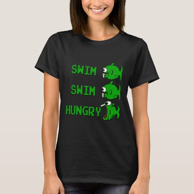 Dopefish Amp Motto Commander Keen Swim Swim Hungry T-Shirt (Front)