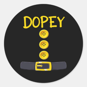Dopey Dwarf Halloween Costume Colour Matching Dope Classic Round Sticker