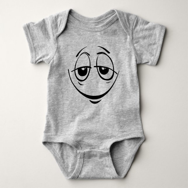 Dopey Eyed Emoticon Baby Costume Bodysuit (Front)