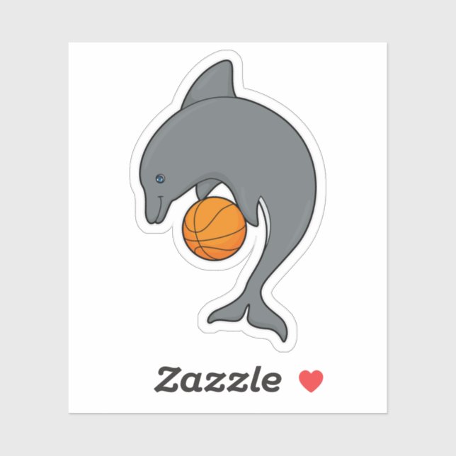 Dophin as Basketball player with Basketball (Sheet)