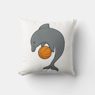 Dophin as Basketball player with Basketball Cushion