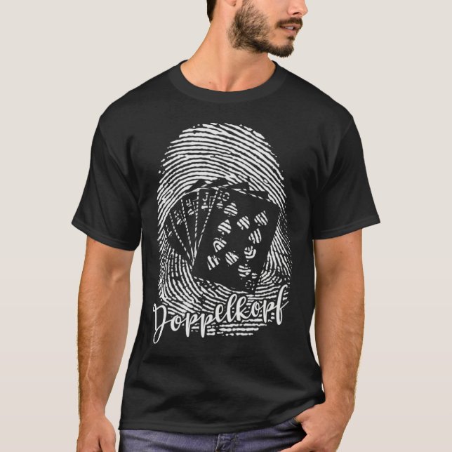 Doppelkopf Fingerprint D N A Card Game T-Shirt (Front)