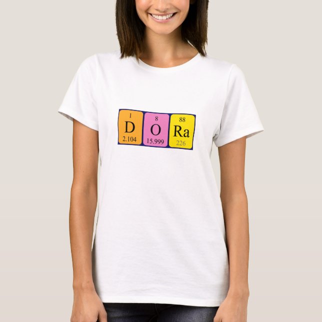 Dora periodic table name shirt (Front)