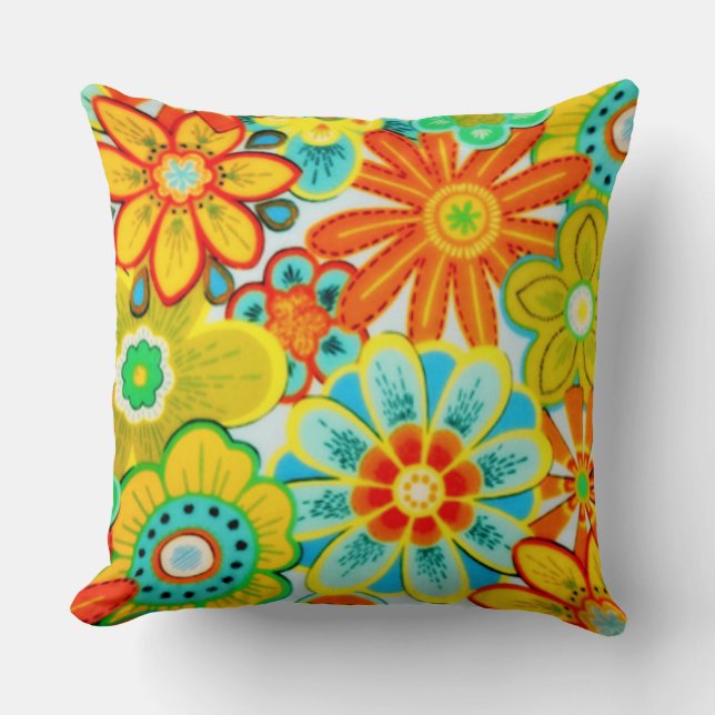 Dora's Bright Flowers Cushion (Front)