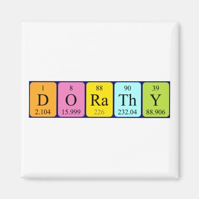 Dorathy periodic table name magnet (Front)