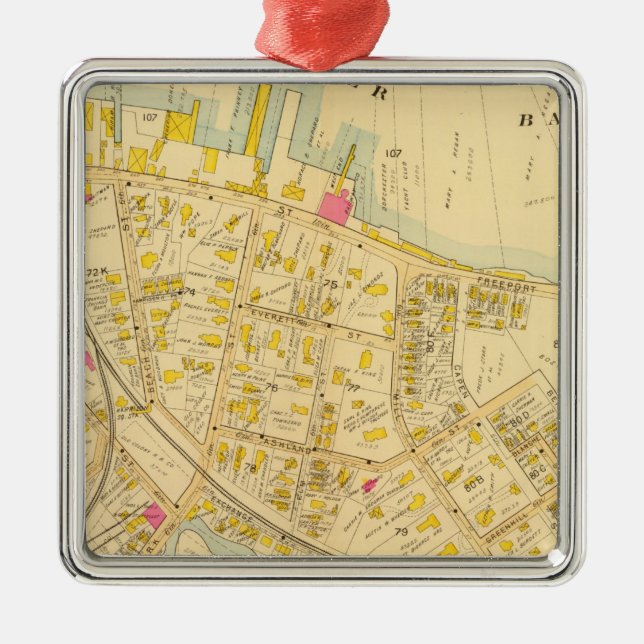 Dorchester, Massachusetts 3 Metal Tree Decoration (Front)