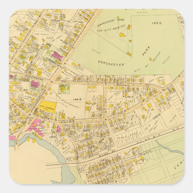 Dorchester, Massachusetts 3 Square Sticker (Front)