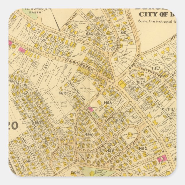Dorchester, Massachusetts 4 Square Sticker (Front)