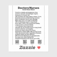 Dorctor/nurse cheat sheet vinyl sticker