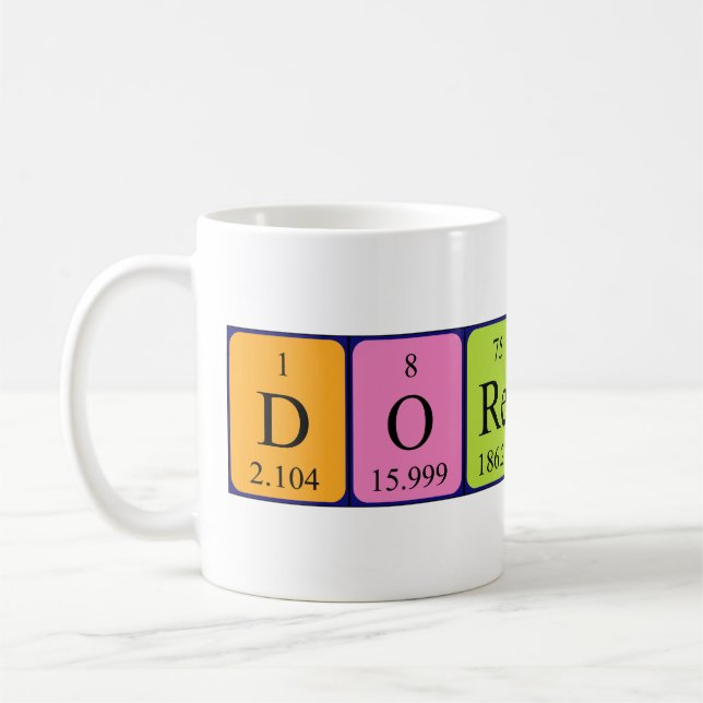 Dorentina periodic table name mug (Left)