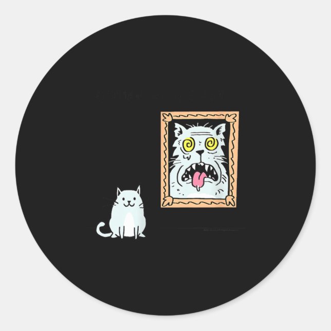 Dorian Gray's Cat Teeshirt From Skunkbear  Classic Round Sticker (Front)