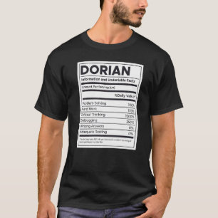 Dorian Nutrition Information Problem Solving Hard  T-Shirt