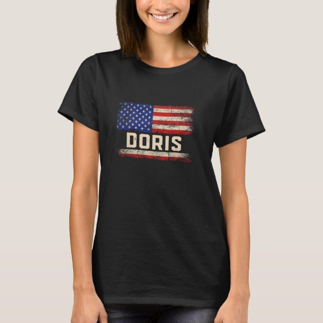DORIS Last Name Shirt DORIS Name American Flag (Front)