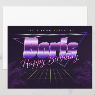 Doris Name Vorname lila retro Karte Geburtstag Card