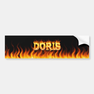 Doris real fire and flames bumper sticker design