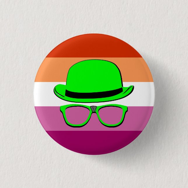 Dork Night Lesbian Pride Button (Front)