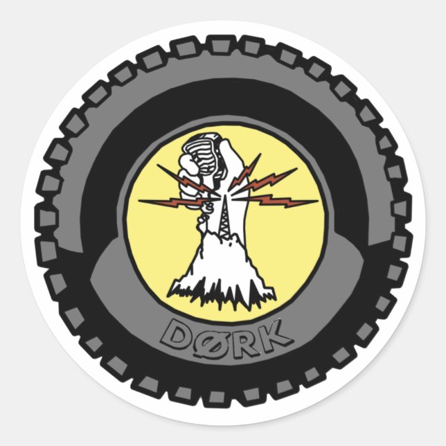 DORK with a zero Classic Round Sticker (Front)