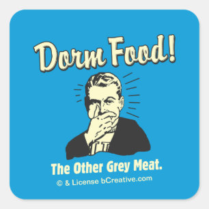 Dorm Food: Other Grey Meat Square Sticker