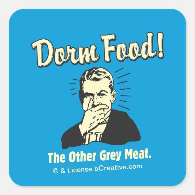 Dorm Food: Other Grey Meat Square Sticker (Front)