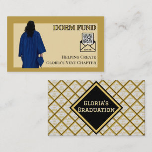 Dorm Fund Graduation QR Code Insert   Black Gold