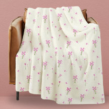 Dorm Modern Girly Pink Tulips Floral