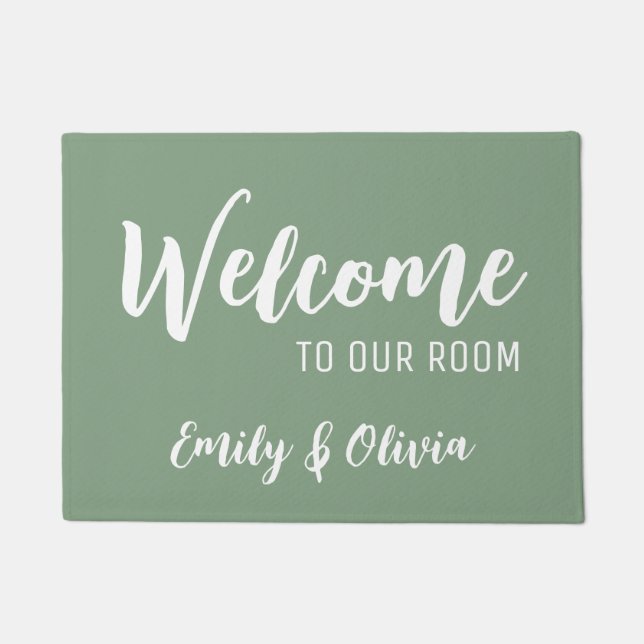 Dorm room doormat with name(s) (Front)