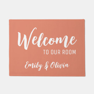 Dorm room doormat with name(s)