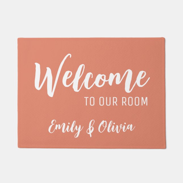 Dorm room doormat with name(s) (Front)