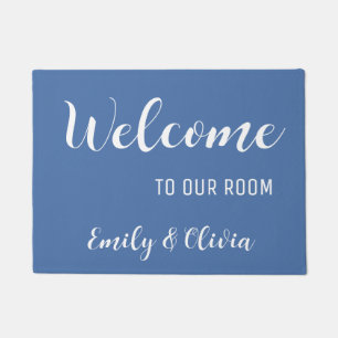 Dorm room doormat with name(s)