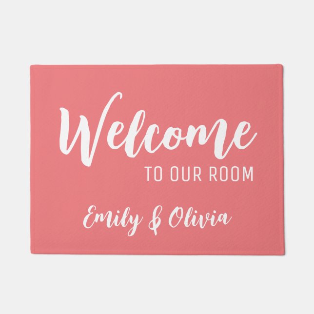 Dorm room doormat with name(s) (Front)