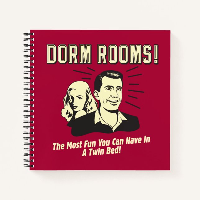 Dorm Room: Most Fun Twin Bed Notebook (Front)