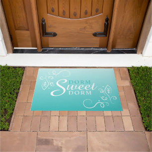Dorm Sweet Dorm Abstract Floral Art Motif Doormat