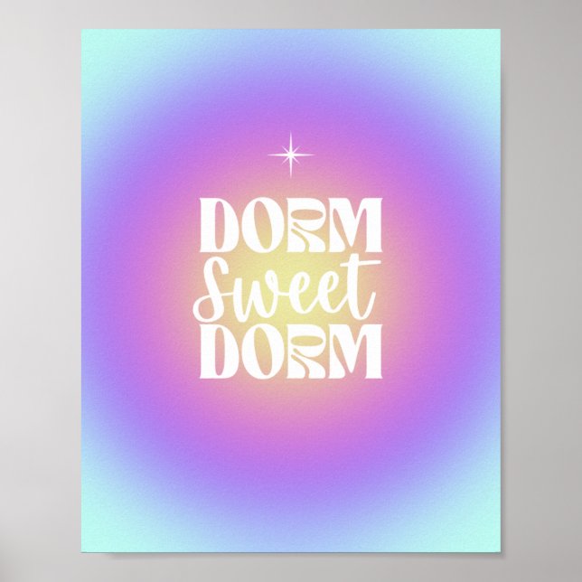 Dorm Sweet Dorm Blue & Purple Gradient Aura Poster (Front)