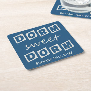 "Dorm Sweet Dorm" custom dorm party coasters