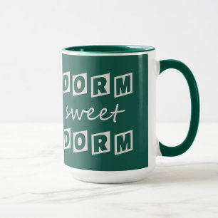 "Dorm Sweet Dorm" custom monogram mugs