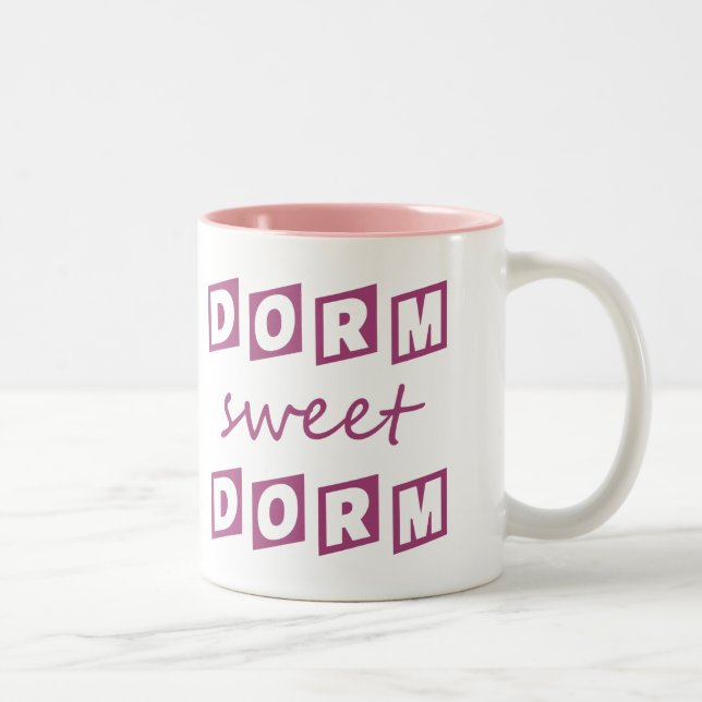 "Dorm Sweet Dorm" custom monogram mugs (Right)