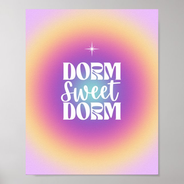 Dorm Sweet Dorm Fuchsia & Aqua Gradient Aura Poster (Front)