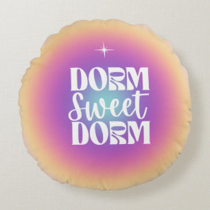 Dorm Sweet Dorm Fuchsia & Aqua Gradient Aura Round Cushion