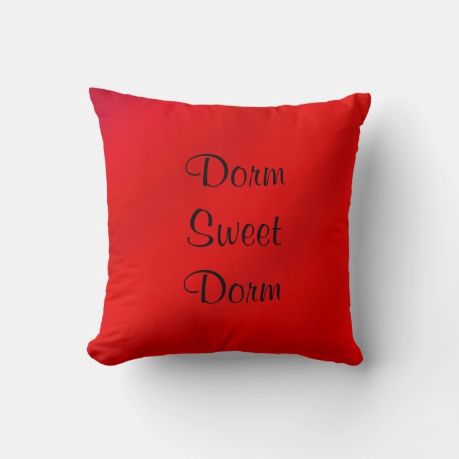 Dorm Sweet Dorm FUN Red Name Square  Cushion (Front)