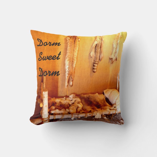 Dorm Sweet Dorm Funny Rustic Bunkhouse Square Cushion (Front)