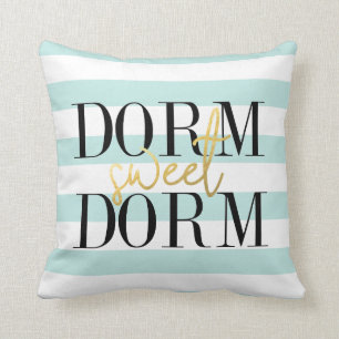 Dorm Sweet Dorm Teal Stripes Cushion