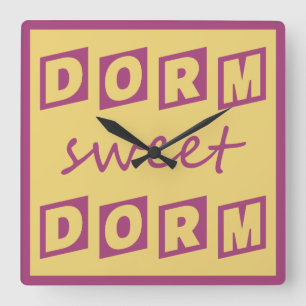 "Dorm Sweet Dorm" wall clock
