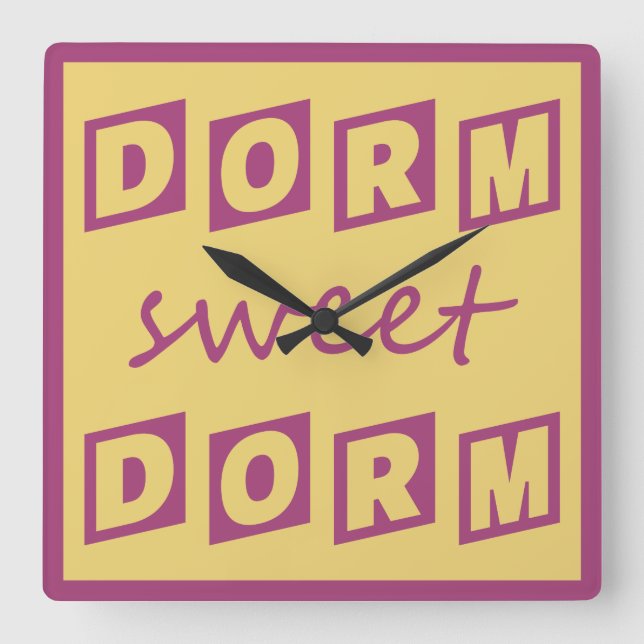 "Dorm Sweet Dorm" wall clock (Front)