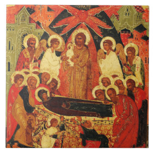 Dormition of the Mother of God orthodox icon  Ceramic Tile